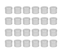 24 Round Pack Metallo Barattoli Box Candela Stagno Nero nel Alluminio Vaso 1397