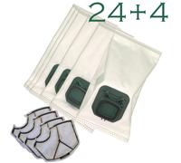 24 Sacchetti Aspirapolvere Adatti A Per Vorwerk Folletto 140,150 Incl. 4