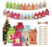24 sacchetti regalo per feste per conto a Natale | Pochette di caramelle numerata per adolescenti negozi asa scuola feste eventi