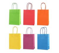 24 Sacchetto di Carta Kraft Pack con Manici di Colori Assortiti, 4,7 X 6,3 X 2,4 Pollici, per Bomboniere, Borse Natale
