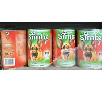 24 SCATOLETTE MONGE BOCCONI UMIDO PER CANE SIMBA VITELLO o MANZO 415GR