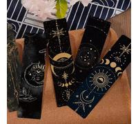 24 segnalibri celestiali con fasi lunari e tarocchi, colore nero e oro, astrologia mistica, segnalibro estetico per divinazione, regali per lettori e amanti