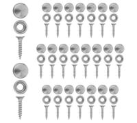 24 Set Coprivite Decorativo 14mm in Acciaio Inox 304 Spazzolato | Cappucci e Rondella, Finitura Argento, per Fissaggi su Legno o Vetro, Uso Esterno