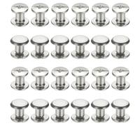 24 Set Di Viti Chicago In Acciaio Inossidabile 304 | Rivetti a vite Phillips Binding Post argento for progetti fai da te Chiusura for scarpe, cinture e borsette(4x20mm)