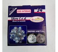 24 Sfere LED Metallo Argento/Bianco - Catena Luminosa Natalizia Interno XmasKing
