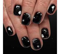 24 Short Square False Nails Spiders Web Press Halloween Acrilico Lascio Pieno Copertura Completo Stick Short Square False Nailing Pressa Web Stick Halloween