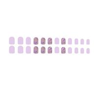 24 Short Square Glossy Press On Nails Con Dolci Fiori Multicolore Per Occasioni Casual E Festose Glossy False Nail