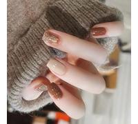 24 Short Square Press On Nails False Coperture Full Lights Accendi Per Women Nail Art