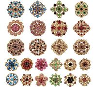 24 spille in cristallo per matrimonio, per donne e spose, gioielli floreali, spille per colletto e bouquet, per donne e uomini