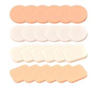 24 spugne per trucco rotonde in polvere quadrata per trucco bagnate e asciutte, adatte per BB crema, cipria, fondotinta (bianco + colore della pelle)