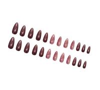 24 Stampa Sulle Unghie Colle Mandorle Disegni Finti Francesi Regali Artificiali Falsi Per Le Donne Ragazze Attaccano Sulle Unghie Finte