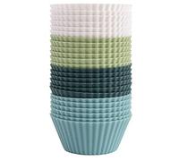 24 stampi riutilizzabili in silicone per muffin e cupcake, lavabili in lavastoviglie, stampi multiuso da forno