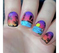 24 Stick Short Stick Unghie Glossy Glossy Full Covers False Nails Press Press Manicure Forniture Per La Donna