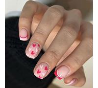 24 Stili Francesi Unghie Artificiali Disegni Cuore Copri Copertine False Chiodi Per Donne E Ragazze Decoro Manicure Abs Falso