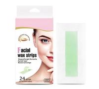 24 strisce di cera per il viso da donna, kit per la rimozione dei del viso, strisce di cera fredda per sopracciglia, labbro superiore, guance, mento e baffi, carta cerata delicata per una routine