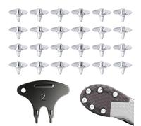 24 tacchetti di ricambio per scarpe da cricket, diametro 5,7 mm, filettati con chiave, tacchetti in acciaio inossidabile, forte presa ammortizzante, per scarpe da cricket, pista, sci di fondo