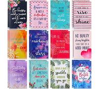 24 Taccuino d'Ispirazione Mini Notepad Tascabili Motivazionali Colorati Blocco Note Piccolo per Diario Forniture per Insegnanti Donne Regalo Viaggio Casa, 12 Stili