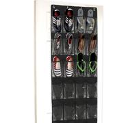 24 tasche - SimpleHouseware Organizer per scarpe trasparente da appendere alla porta, nero (64 x 19)