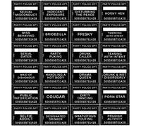 24 tazze per addio al nubilato con scritta "Ilarious Offences" su 12 biglietti formato A5, progettate per essere personalizzate con nome degli autori - Ideale per addio al nubilato