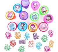 24 timbri per bambini, multicolore, scatola di timbro, timbri giocattoli autoinchiostranti, per bambini, motivo cartone animato, per piccoli regali per bambini, Natale, festa, regalo di compleanno per