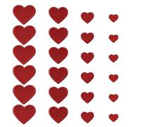 24 toppe a forma di cuore rosse termoadesive a forma di cuore mini toppe da cucire ricamate da cucire appliques per abbigliamento, cappelli, jeans, accessori fai da te