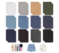 24 toppe da stiro, 1 kit da cucito, toppe da stiro per tessuti, toppe da stiro per abbigliamento, kit di riparazione per vestiti