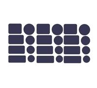 24 toppe di riparazione del piumino, in nylon, impermeabile, autoadesivo, 8 misure a forma rotonda e rettangolare, toppa per giacche, tenda, borsa (blu scuro)