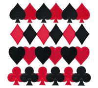 24 toppe termoadesive a forma di carte da gioco, cuori, diamanti, picche, poker, termoadesive o da cucire, per vestiti, borse, jeans, giacche, magliette, cappelli, fai da te, cucito, decorazioni