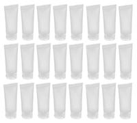 24 tubetti da 30 ml, vuoti, di plastica traslucida, per cosmetici, lozioni, shampoo, detergente viso, campioni di trucco, contenitore morbido a tubetto con coperchio