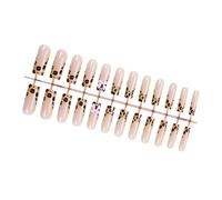 24 unghie a pressione lucide 3D archi unghie finte leopardi stampa completa unghie adesive unghie finte punta francese unghie artificiali