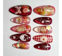 24 unghie artificiali in diverse dimensioni con linea di occhi di gatto increspate cieli stellati e lucentezza marina profonda per la casa mare stellato