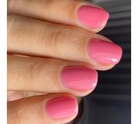 24 unghie artificiali in tinta unita rosa premere sulle unghie corte quadrate stick sulle unghie finte lucide per feste