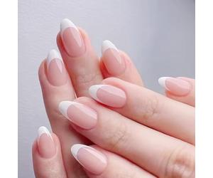 24 unghie corte a mandorla, design classico ed elegante, facili da applicare, vestibilità comoda, ABS di alta qualità durevole con aspetto naturale, include linguette in gelatina e lima per unghie per