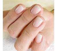 24 unghie corte a mandorla, semplici unghie finte rosse con colla sulle unghie, in acrilico ovale, copertura completa, per autunno e inverno, per donne e ragazze, decorazione per manicure