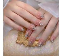 24 unghie corte a mandorla, semplici unghie finte rosse con colla sulle unghie, in acrilico ovale, copertura completa, per autunno e inverno, per donne e ragazze, decorazione per manicure