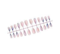 24 unghie finte a forma di mandorla invernali Press On Nails unghie acriliche con design a vertebre French Tip Stick On Nails