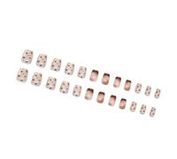 24 unghie finte a pressione, con punta francese, con occhi di gatto, per autunno e inverno, unghie acriliche per feste