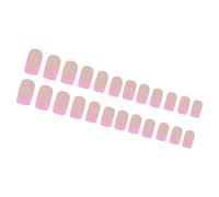 24 unghie finte a punta francese, corte, quadrate, a pressione, unghie artificiali, copertura completa, per manicure