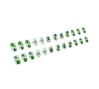 24 unghie finte corte con quadrifoglio verde disegni unghie artificiali acriliche per feste di Patrizio