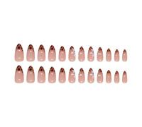 24 unghie finte corte in plastica ABS, punte a pressione, leopardo, orchidea, stile francese, toppe staccabili multicolore, design semplice, riutilizzabili, set per nail art per donne e ragazze, uso