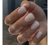 24 unghie finte corte quadrate a pressione, lucide, facili da applicare, per donne in cerca di stili e comfort