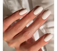 24 unghie finte corte, rosa tinta unita, quadrate, a pressione, lucide, medie, per nail art, unghie francesi quadrate, da attaccare alle unghie, regali da donna