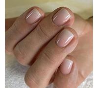 24 unghie finte corte, rosa tinta unita, quadrate, a pressione, lucide, medie, per nail art, unghie francesi quadrate, da attaccare alle unghie, regali da donna