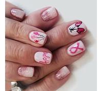 24 unghie finte festive a tema natalizio Babbo Natale fiocco di neve riutilizzabili ABS per le donne sicuro usura festa caramella design unghie finte