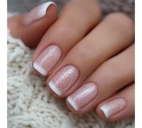 24 Unghie Finte Glitter Con Design Elegante Confortevoli Unghie Artificiali In Plastica ABS Per L ' uso Quotidiano Delicate Sulla Pelle