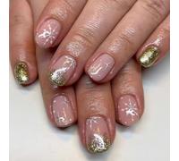 24 unghie finte natalizie, fiocchi di neve, per donne e ragazze