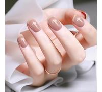 24 unghie finte quadrate a pressione, a pressione, a lunga durata, con colla, rimovibili, per nail art, da donna (A)