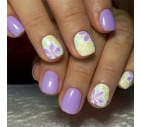 24 unghie finte quadrate a pressione sulle unghie artificiali unghie finte acriliche colle sulle unghie disegni unghie francesi punte