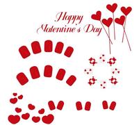 24 unghie finte quadrate corte con plaids Heart artificiale lucido bacchetta San Valentino Press One