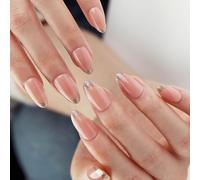 24 Unghie Luccicanti Mandorla Finte Per Le Donne Copertine Complete Press On Stick On Finte Facili Da Applicare Per Feste